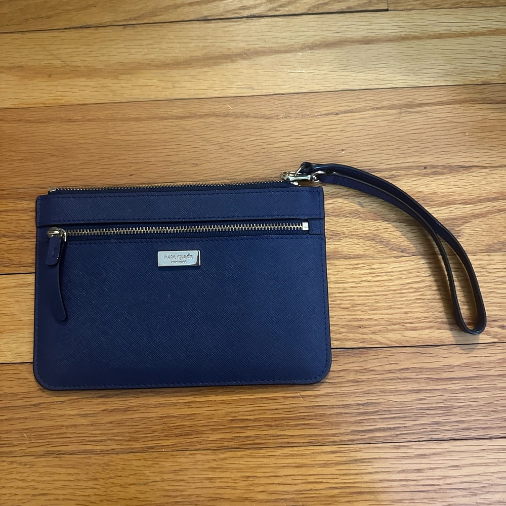 Navy Wristlet with Gold Accents